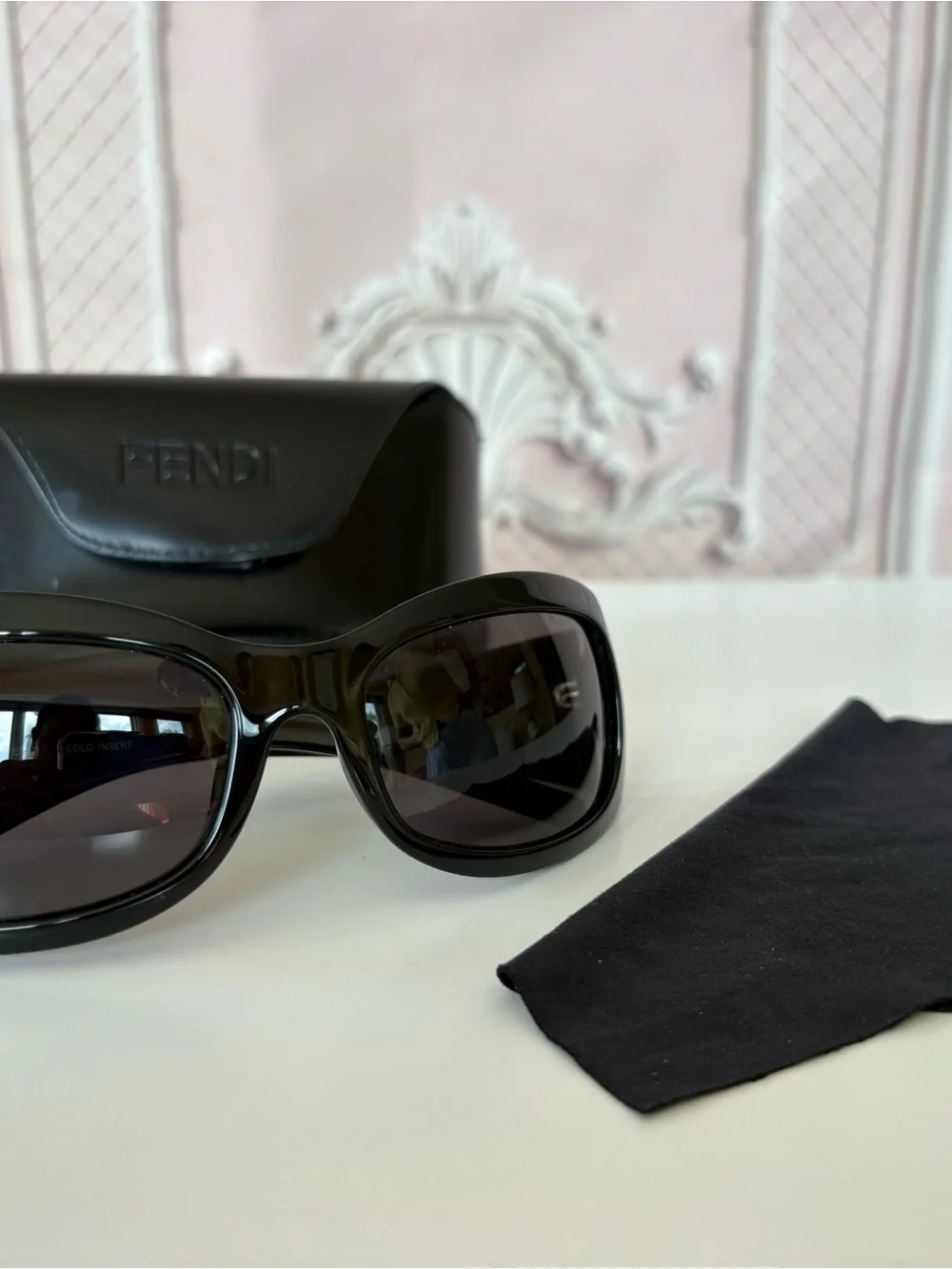 Fendi Black Women's Sunglasses with Dark Smoke Lenses
